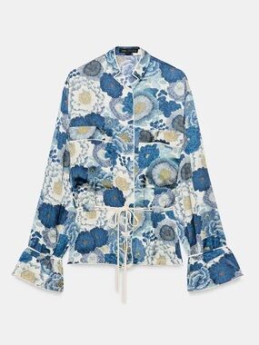 ZARA ZW COLLECTION FLORAL SHIRT